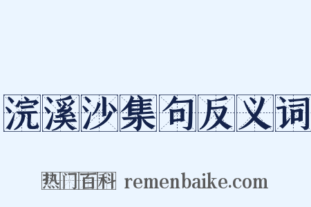 浣溪沙集句反义词是什么意思的图片